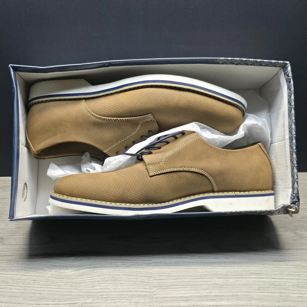Amali Payson Tan Mens Casual Oxford Shoes Brown Size 10 Dress Shoes